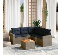 vidaXL Set Divani da Giardino 6 pz con Cuscini Grigio in Polyrattan