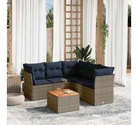 vidaXL Set Divani da Giardino 6 pz con Cuscini Grigio in Polyrattan