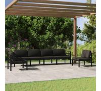 vidaXL Set Divani da Giardino 6 pz con Cuscini in Alluminio Antracite