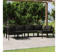 vidaXL Set Divani da Giardino 6 pz con Cuscini in Alluminio Antracite