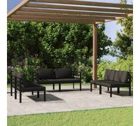 vidaXL Set Divani da Giardino 6 pz con Cuscini in Alluminio Antracite