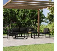 vidaXL Set Divani da Giardino 6 pz con Cuscini in Alluminio Antracite