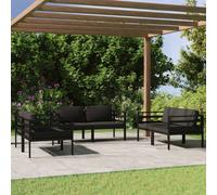 vidaXL Set Divani da Giardino 6 pz con Cuscini in Alluminio Antracite