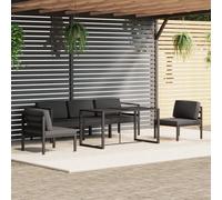vidaXL Set Divani da Giardino 6 pz con Cuscini in Alluminio Antracite
