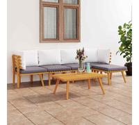 vidaXL Set Divani da Giardino 6 pz con Cuscini in Massello di Acacia