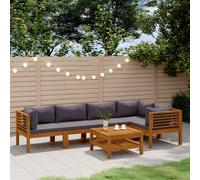 vidaXL Set Divani da Giardino 6 pz con Cuscini in Massello di Acacia
