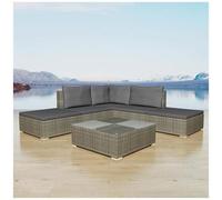 VIDAXL - Set Divani da Giardino 6 pz con Cuscini in Polyrattan Grigio