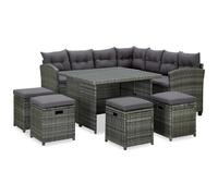 VIDAXL - Set Divani da Giardino 6 pz con Cuscini in Polyrattan Grigio