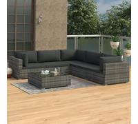 vidaXL Set Divani da Giardino 6 pz con Cuscini in Polyrattan Grigio