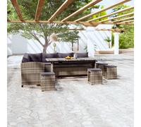 vidaXL Set Divani da Giardino 6 pz con Cuscini in Polyrattan Grigio