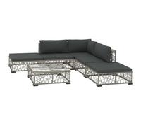 VIDAXL - Set Divani da Giardino 6 pz con Cuscini in Polyrattan Grigio