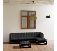 vidaXL Set Divani da Giardino 6 pz con Cuscini Legno Massello di Pino