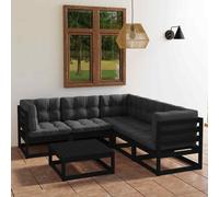 vidaXL Set Divani da Giardino 6 pz con Cuscini Legno Massello di Pino