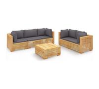 VIDAXL - Set Divani Da Giardino 6 Pz Con Cuscini Legno Massello Di Teak