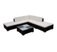vidaXL Set Divani da Giardino 6 pz con Cuscini Modulare Comodi Eleganti Robusti Sofa Sedute Arredi per Esterni Telaio in Acciaio Polyrattan Marrone