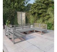 Set Divani da Giardino 6 pz in Legno Massello di Pino