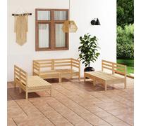 VidaXL Set Divani da Giardino 6 pz in Legno Massello di Pino