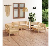 VidaXL Set Divani da Giardino 6 pz in Legno Massello di Pino