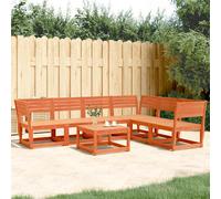 vidaXL Set Divani da Giardino 6 pz Marrone Cera Legno Massello Pino