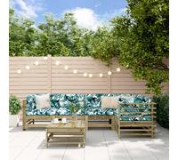 vidaXL Set Divani da Giardino 6pz con Cuscini Legno Impregnato di Pino