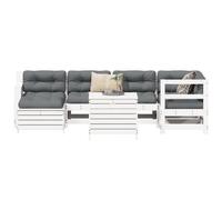 vidaXL Set Divani da Giardino 7 pz Bianco in Legno Massello di Pino