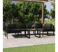 vidaXL Set Divani da Giardino 7 pz con Cuscini in Alluminio Antracite