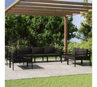 vidaXL Set Divani da Giardino 7 pz con Cuscini in Alluminio Antracite