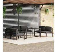 vidaXL Set Divani da Giardino 7 pz con Cuscini in Alluminio Antracite