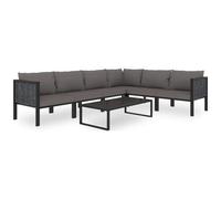VIDAXL - Set Divani da Giardino 7 pz con Cuscini in Polyrattan Antracite