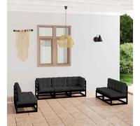 vidaXL Set Divani da Giardino 7 pz con Cuscini Legno Massello di Pino