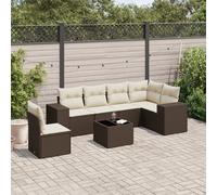 DIVANI DA GIARDINO VIDAXL 7 pz con Cuscini Marrone in Polyrattan - 3254980