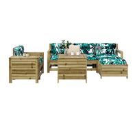 vidaXL Set Divani da Giardino 7 pz in Legno Impregnato di Pino