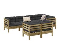 vidaXL Set Divani da Giardino 7pz con Cuscini Legno Impregnato di Pino