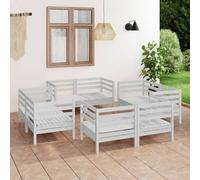 VidaXL Set Divani da Giardino 8 pz Bianco in Legno Massello di Pino
