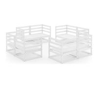 VIDAXL - Set Divani da Giardino 8 pz Bianco in Legno Massello di Pino