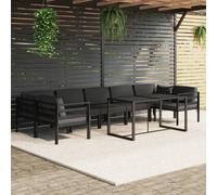 vidaXL Set Divani da Giardino 8 pz con Cuscini in Alluminio Antracite