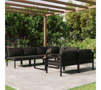 vidaXL Set Divani da Giardino 8 pz con Cuscini in Alluminio Antracite