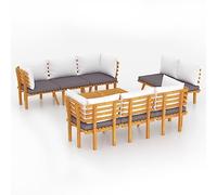 vidaXL Set Divani da Giardino 8 pz con Cuscini in Massello di Acacia