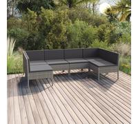 vidaXL Set Divani da Giardino 8 pz con Cuscini in Polyrattan Grigio