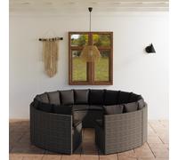 vidaXL Set Divani da Giardino 8 pz con Cuscini in Polyrattan Grigio