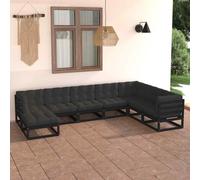 vidaXL Set Salotto Giardino 8 pz Cuscini Antracite Legno Massello Pino