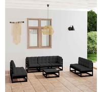 vidaXL Set Divani da Giardino 8 pz con Cuscini Legno Massello di Pino