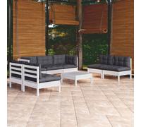 vidaXL Set Divani da Giardino 8 pz con Cuscini Legno Massello di Pino