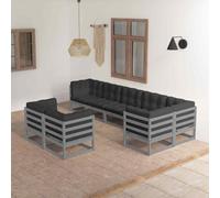 VidaXL Set Divani da Giardino 8 pz con Cuscini Legno Massello Pino