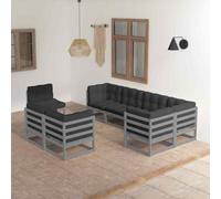 VidaXL Set Divani da Giardino 8 pz con Cuscini Legno Massello Pino