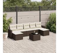 vidaXL Set Divani da Giardino 8 pz con Cuscini Marrone in Polyrattan