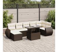 vidaXL Set Divani da Giardino 8 pz con Cuscini Marrone in Polyrattan