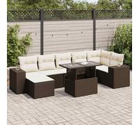 vidaXL Set Divani da Giardino 8 pz con Cuscini Marrone in Polyrattan