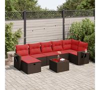 vidaXL Set Divani da Giardino 8 pz con Cuscini Marrone in Polyrattan