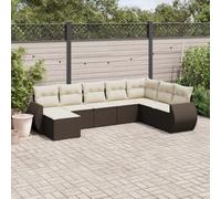 DIVANI DA GIARDINO VIDAXL 8 pz con Cuscini Marrone in Polyrattan - 3221762